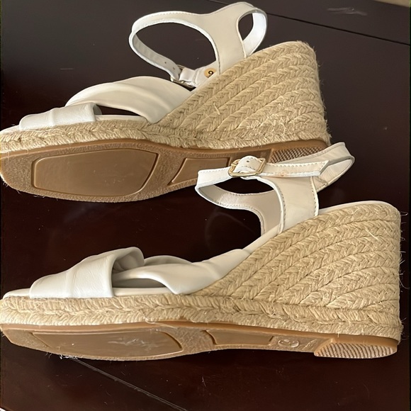 Jutelia Made in Spain Leather Twist Raffia Wedge Espadrilles NIB - Picture 4 of 4